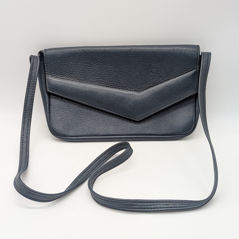 Vintage Unbranded Blue Asymmetrical Leather Shoulder Bag